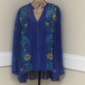 ELLE 3X FLORAL PRINT SHEER BLOUSE WITH CAMISOLE